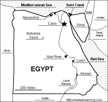 Label the Map of Egypt - answers
