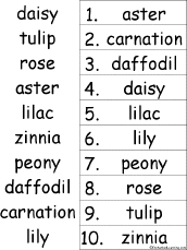 alphabetical order