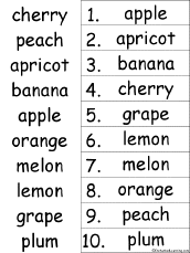 alphabetical order