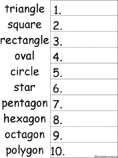 10 Shape Words Alphabetical Order Worksheet Printout