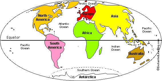 labeled continents