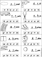 Missing Letters in Words Starting With Consonant Blends