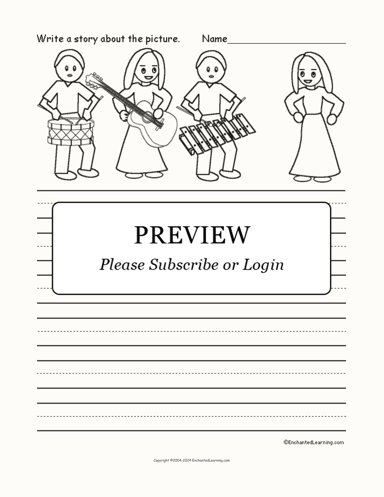 Picture Prompts - X interactive worksheet page 1