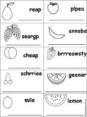 Fruits and Vegetables: Spelling Worksheets - EnchantedLearning.com