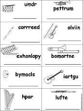 instruments unscramble musical instrument words music names enchantedlearning drawing word musicalinstruments worksheet tiny draw alphabet drum