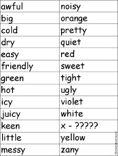 Find a word for each letter