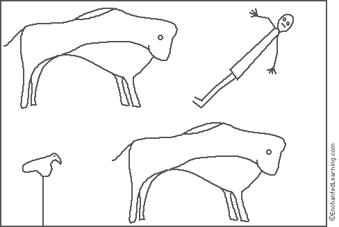 Cave Art Coloring Page Enchantedlearning Pages