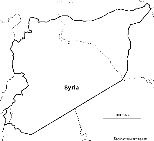 Outline Map Syria - EnchantedLearning.com