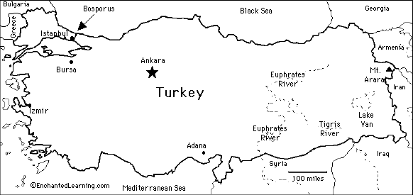 Outline Map Turkey