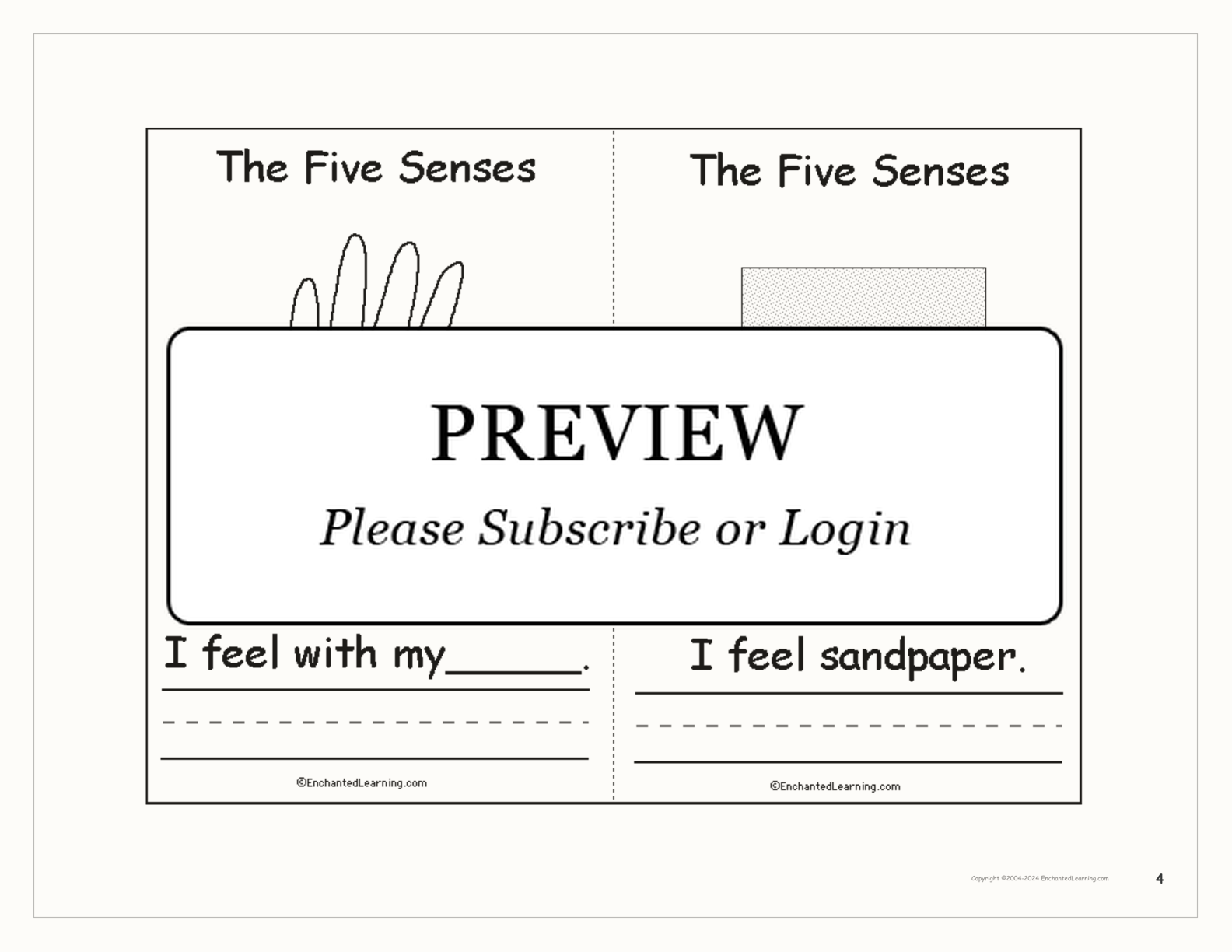 The Five Senses - Printable Book interactive worksheet page 4