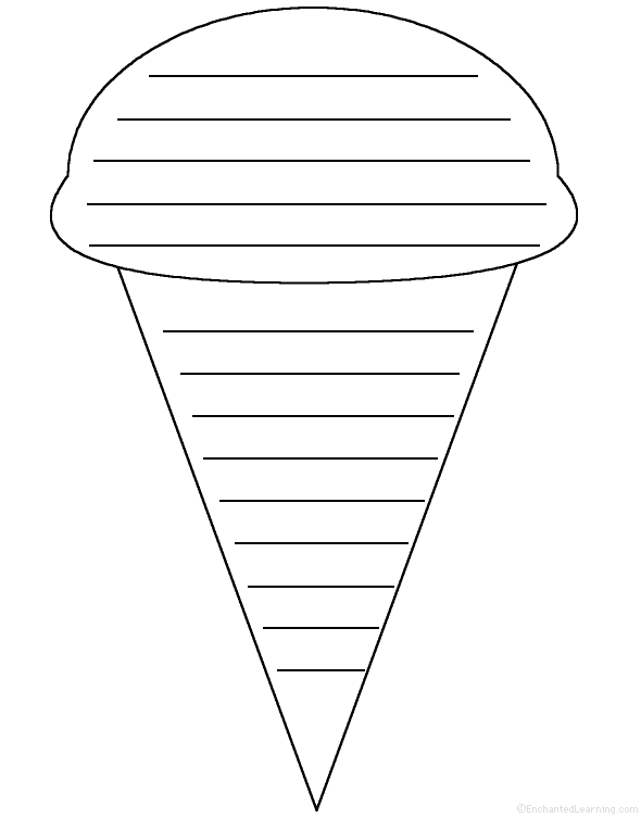 Ice Cream Cone: Shape Poem - Printable Worksheet. EnchantedLearning.com