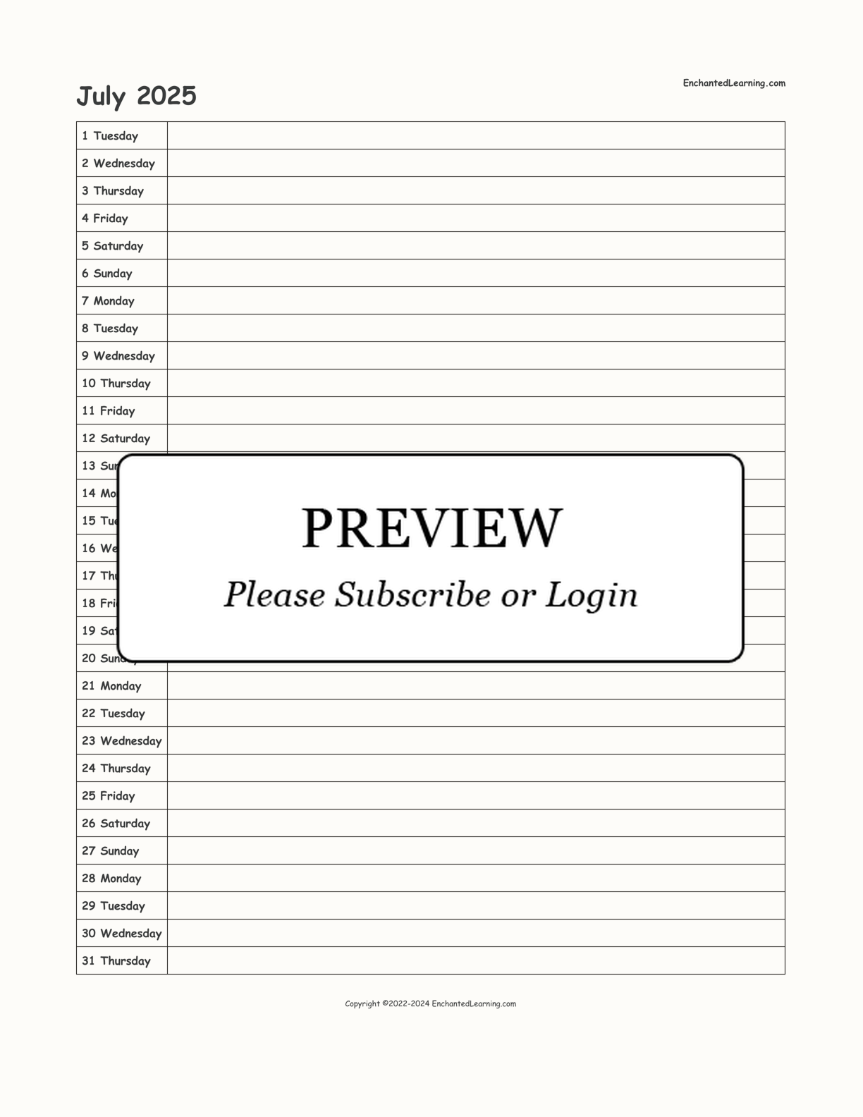 2025-2026 School-Year Scheduling Calendar interactive printout page 1