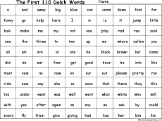 Dolch Word Worksheets: EnchantedLearning.com
