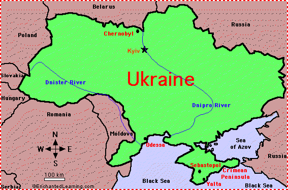 Map of Ukraine - EnchantedLearning.com