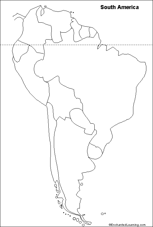 Outline Map South America EnchantedLearning