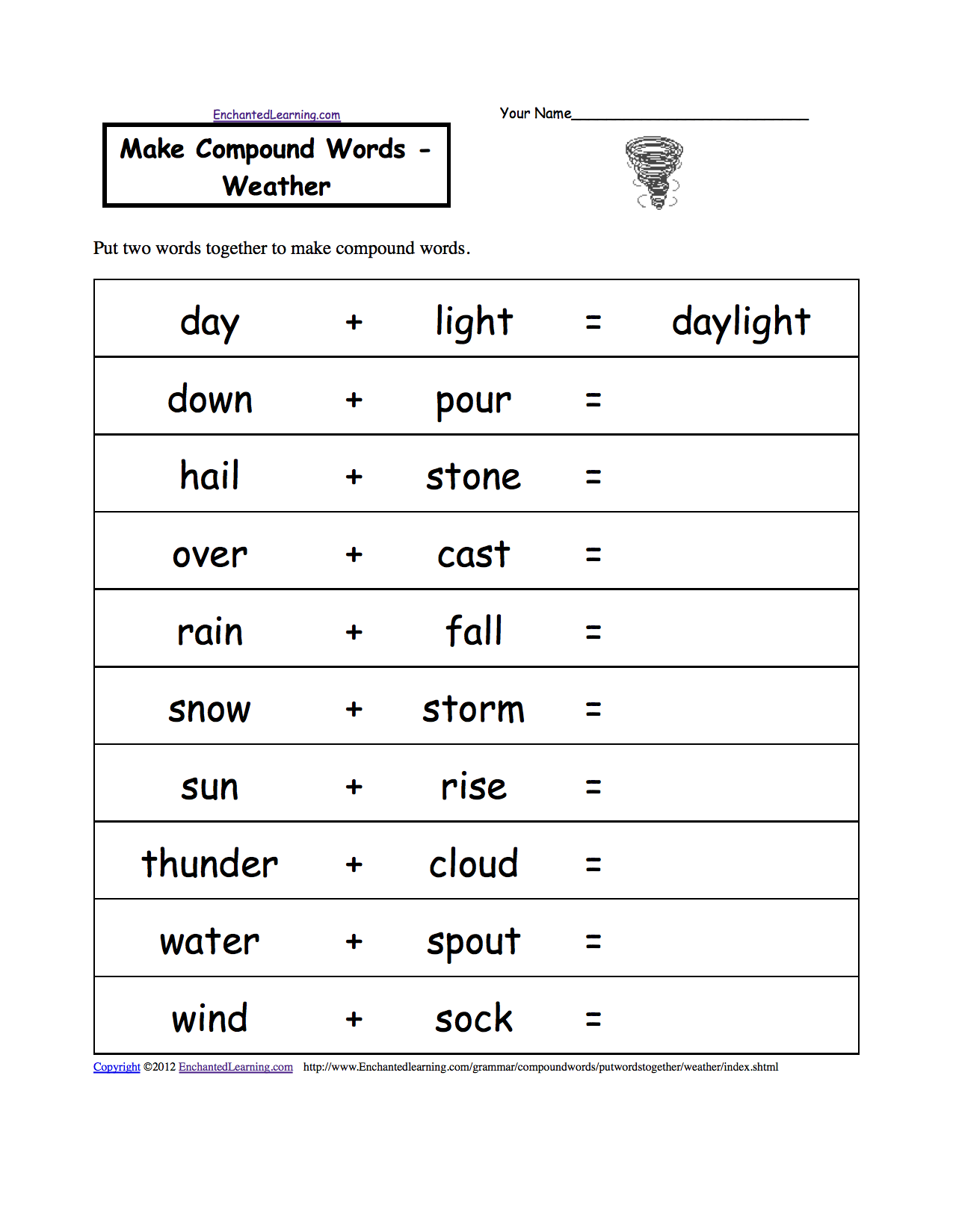 go words.  words worksheets the  to answers make together graph weather compound  two kindergarten Put Or to