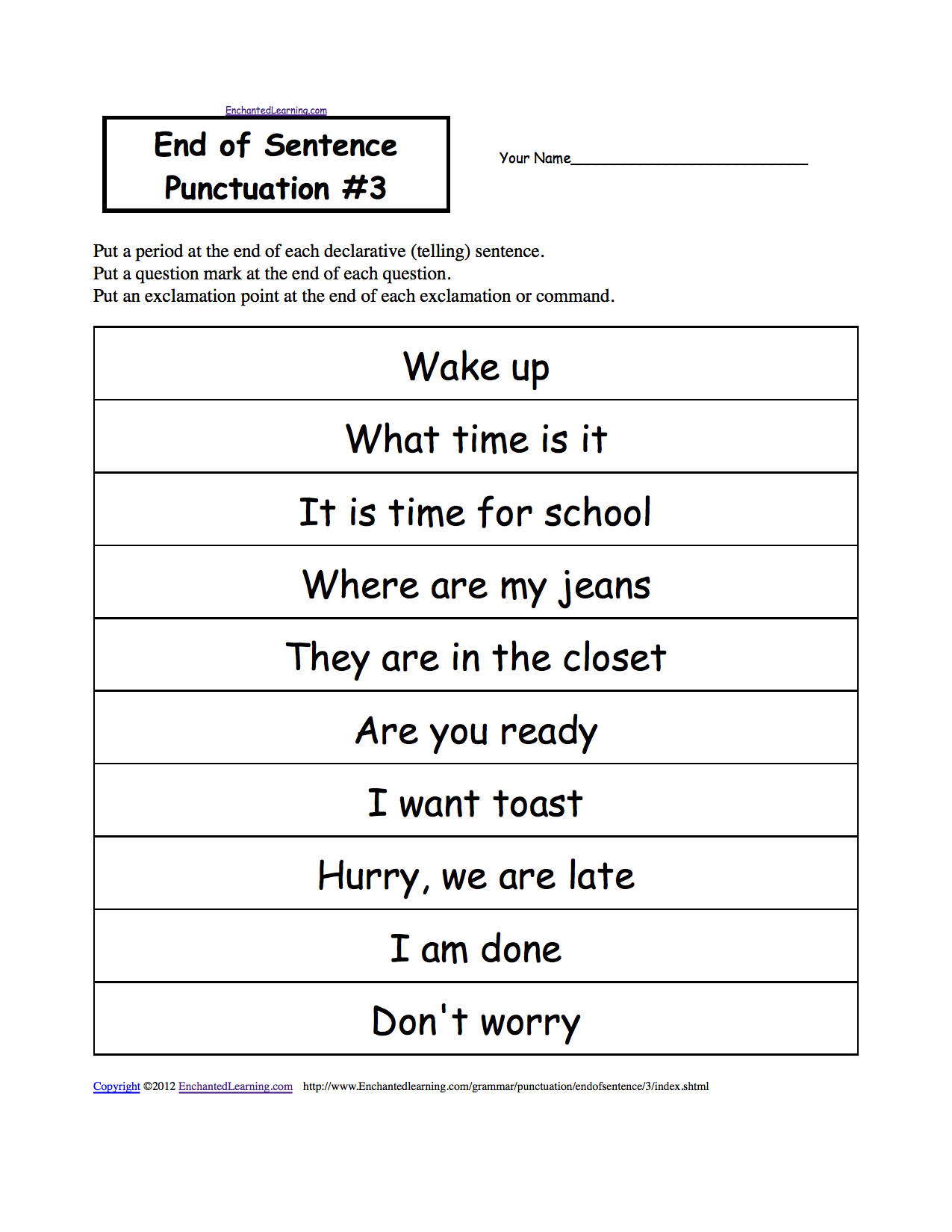end-of-sentence-punctuation-printable-worksheets-enchantedlearning