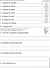 Presidents Day Worksheets