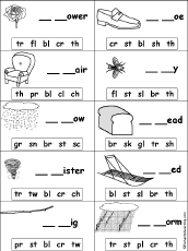 Fill in the Missing Letters in Words Starting With Consonant Blends and Digraphs