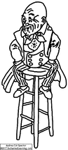 The Wizard of Oz, Sitting on a Stool (Coloring Page)