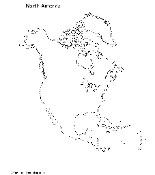 Outline Map North America