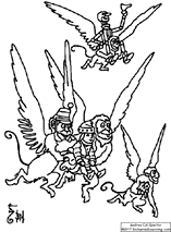 Winged Monkeys Coloring Page (The Wizard of Oz)