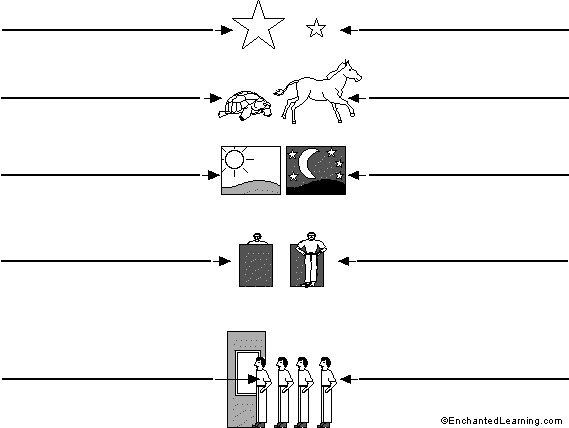 Label the opposites in German