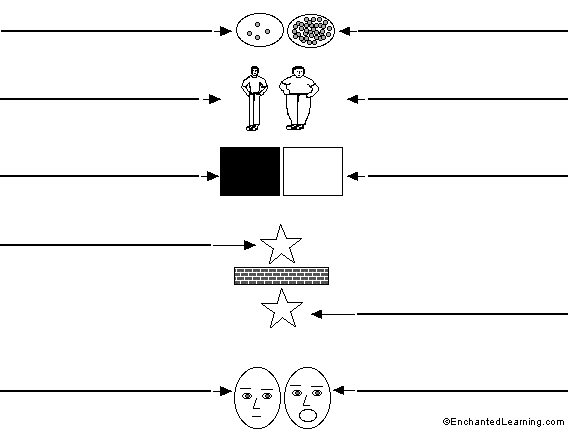 Label the opposites in German