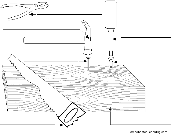 Label the tools in Portuguese