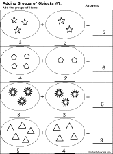Addition Printout: Adding Groups of Objects worksheet thumbnail