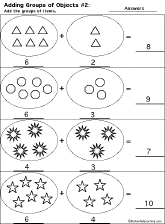 Addition Printout: Adding Groups of Objects worksheet thumbnail