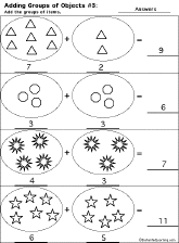 Addition Printout: Adding Groups of Objects worksheet thumbnail