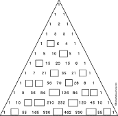 Pascal's Triangle Worksheet: EnchantedLearning.com