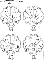 missing each find 1  count  turkey number number worksheets patterns the patterns in numbers missing  turkey