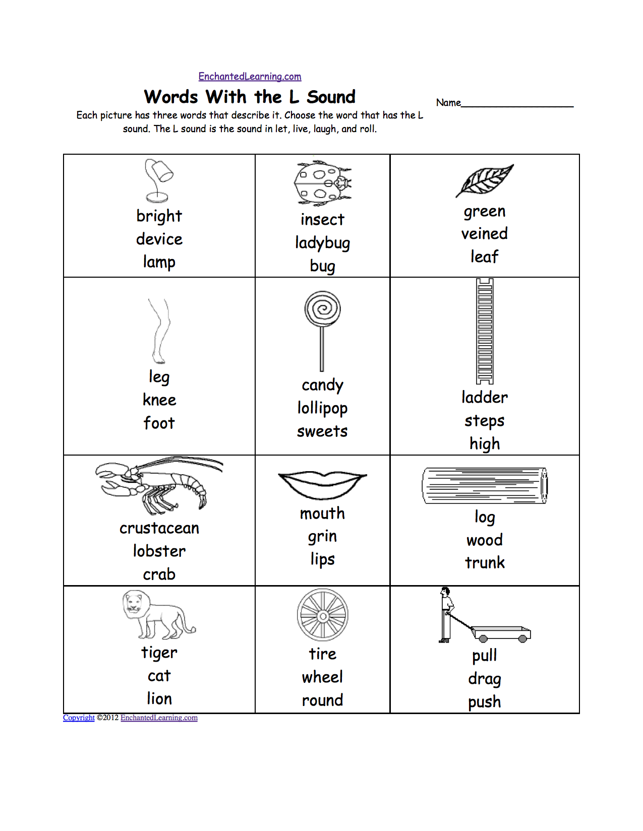 Letter L Alphabet Activities At EnchantedLearning