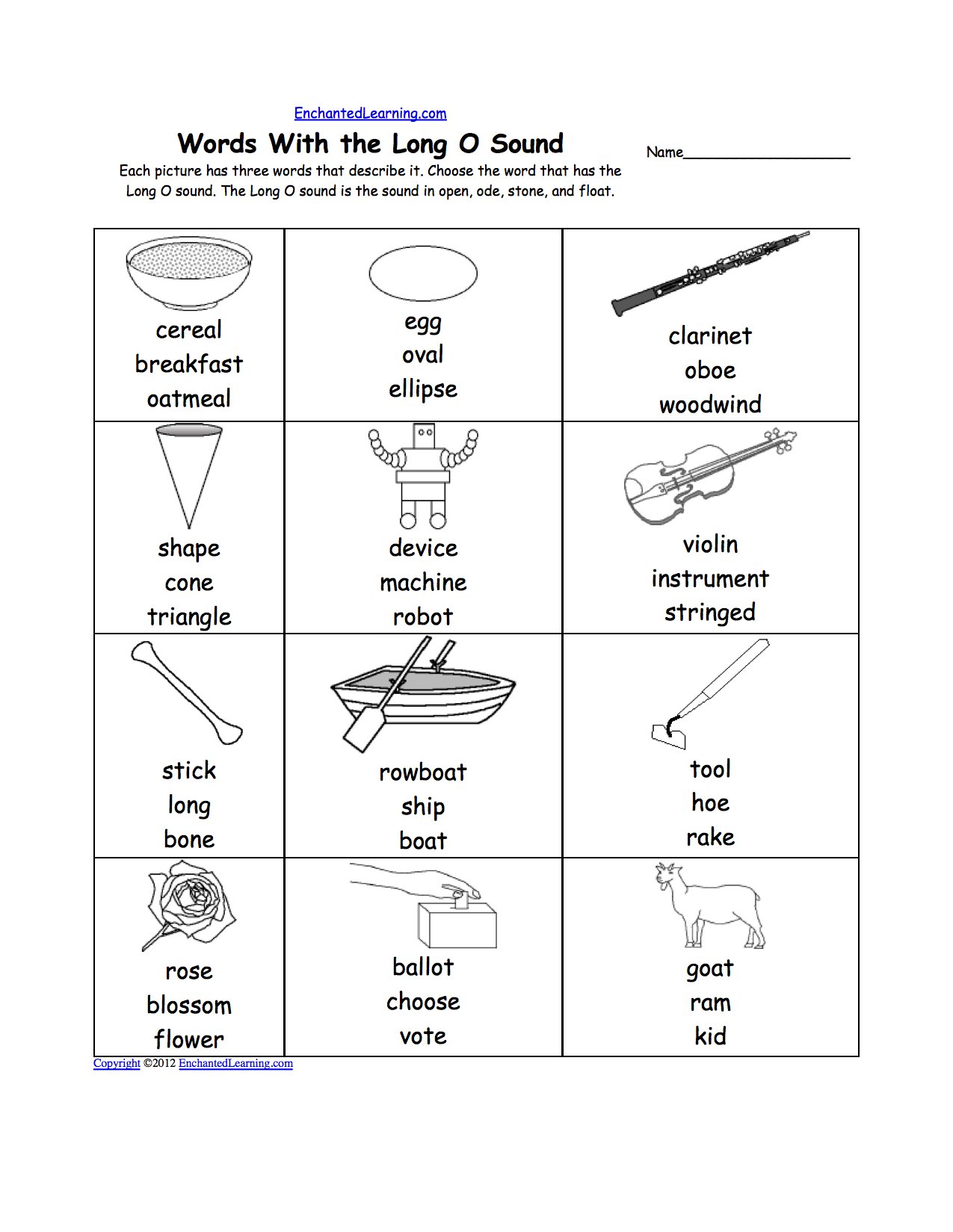 Short O Alphabet Activities At EnchantedLearning