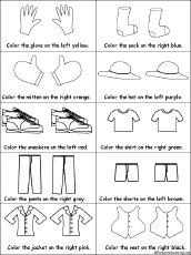 Clothes Drawing and Coloring Worksheets