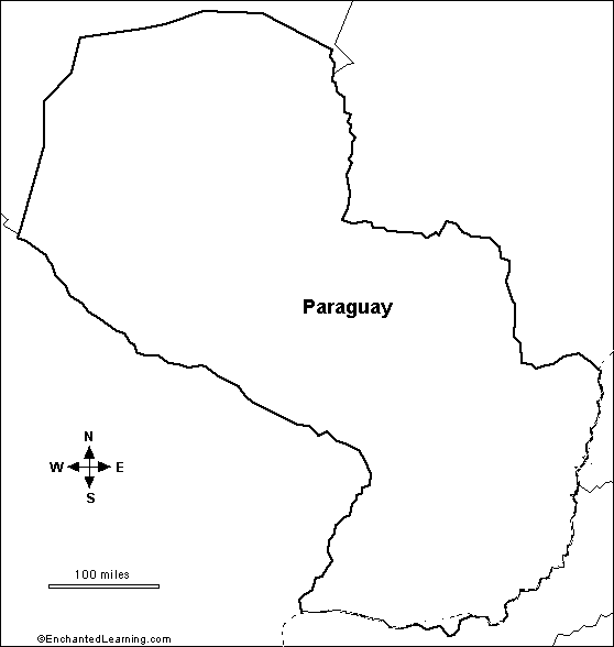 Outline Map: Paraguay - EnchantedLearning.com