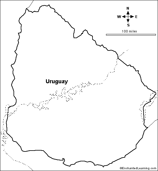 Outline Map: Uruguay - EnchantedLearning.com