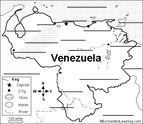 Label the Map of Venezuela Printout - EnchantedLearning.com
