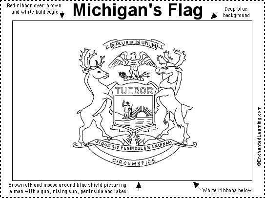 Michigan Flag Printout EnchantedLearningcom