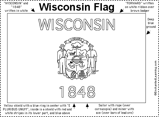 Wisconsin Flag Printout EnchantedLearningcom