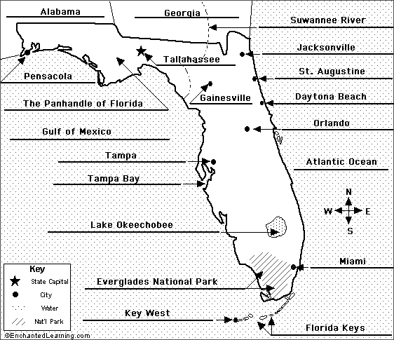 Label Florida state map answers