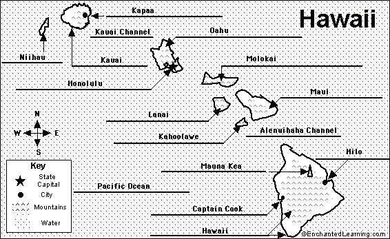 Label Hawaii state map answers