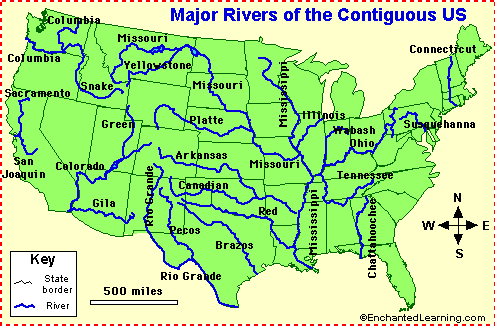 United States Map Of Rivers