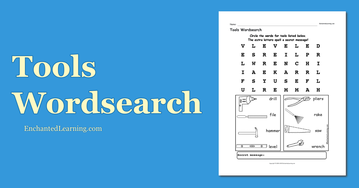 Tools Wordsearch Enchanted Learning