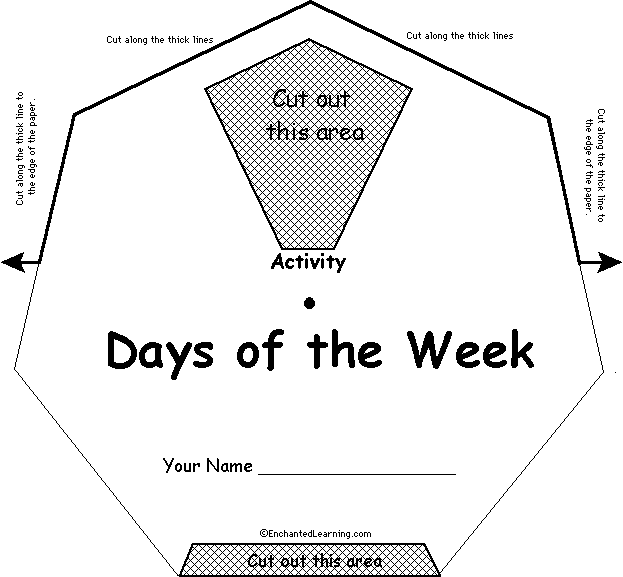 7 Days of the Week Word Wheel - Top: Printable Worksheet