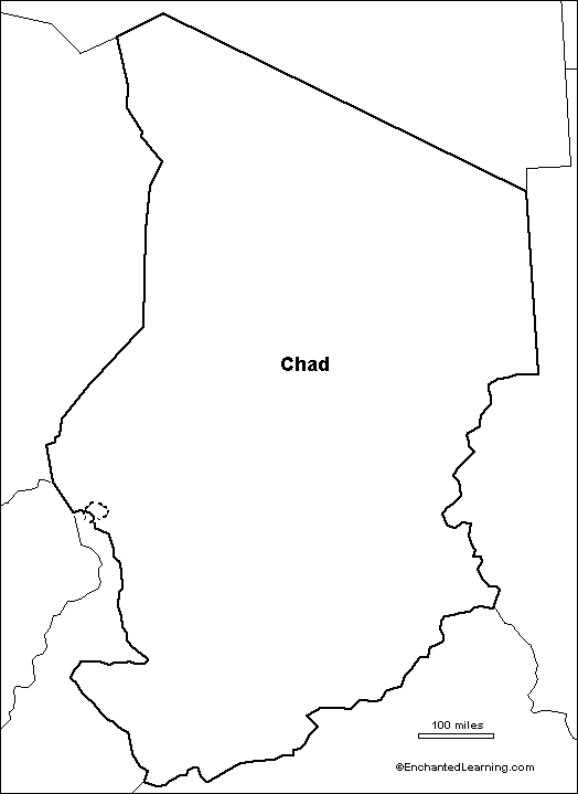 Search result: 'Outline Map: Chad'