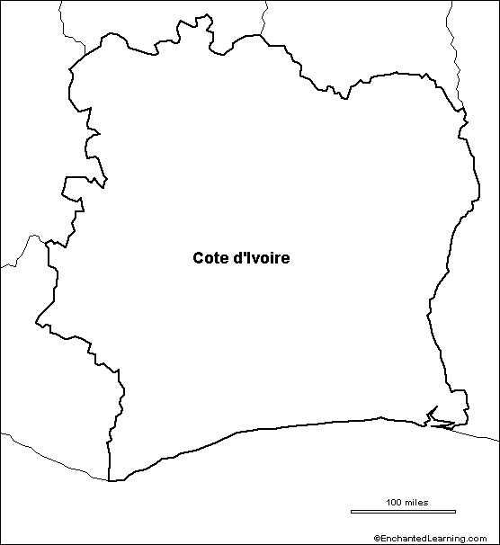 Search result: 'Outline Map Research Activity #1: Cote D'Ivoire'