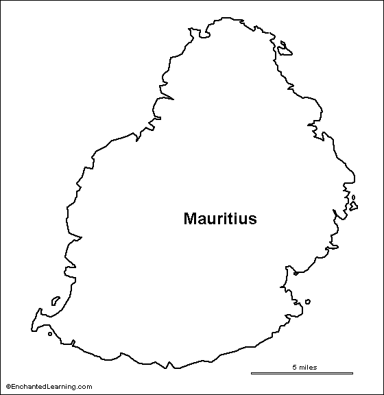 outline map Mauritius
